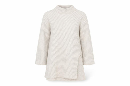 Atmosphere Womens Beige Mock Neck  Acrylic Tunic Jumper Size M