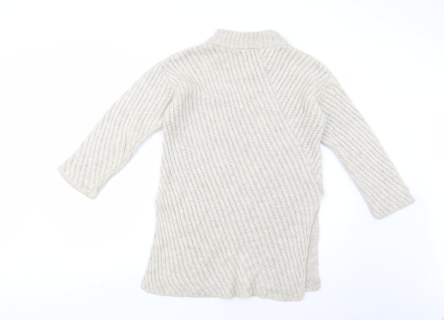 Atmosphere Womens Beige Mock Neck  Acrylic Tunic Jumper Size M