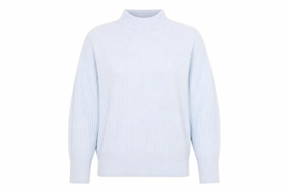H&M Womens Blue Mock Neck  Polyester Pullover Jumper Size XS