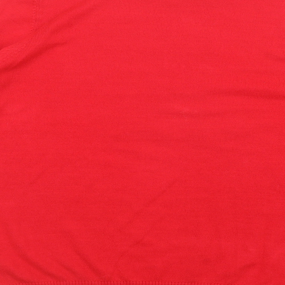 ESMARA Womens Red Crew Neck  Acrylic Pullover Jumper Size 14   - Let It Snow