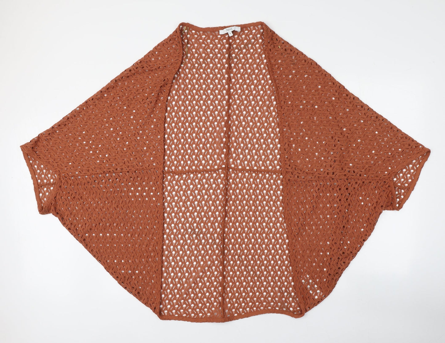 NEXT Womens Brown V-Neck  Polyester Shrug Jumper Size S