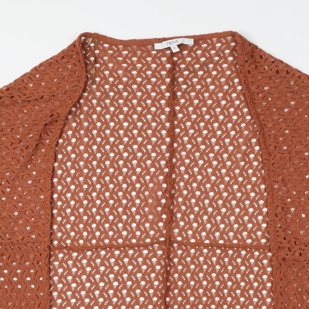 NEXT Womens Brown V-Neck  Polyester Shrug Jumper Size S