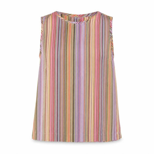 Bonita Womens Multicoloured Striped Polyester Basic Tank Size 12 Round Neck