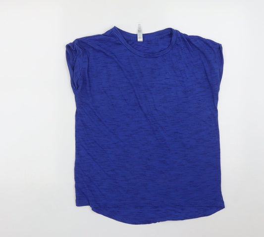 Kyodon Womens Blue  Polyester Basic T-Shirt Size M Round Neck