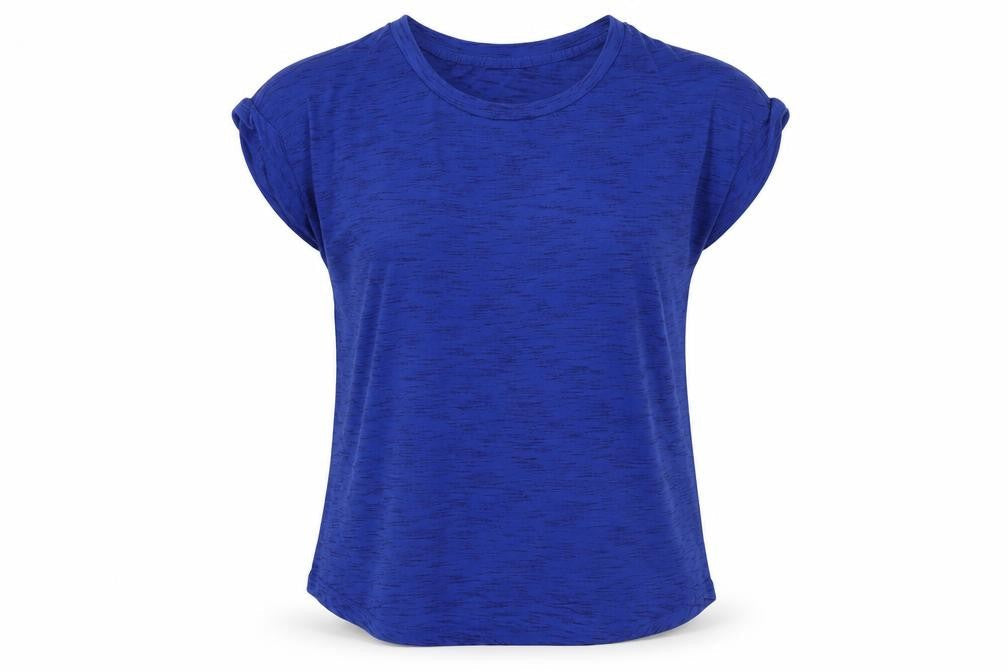 Kyodon Womens Blue  Polyester Basic T-Shirt Size M Round Neck