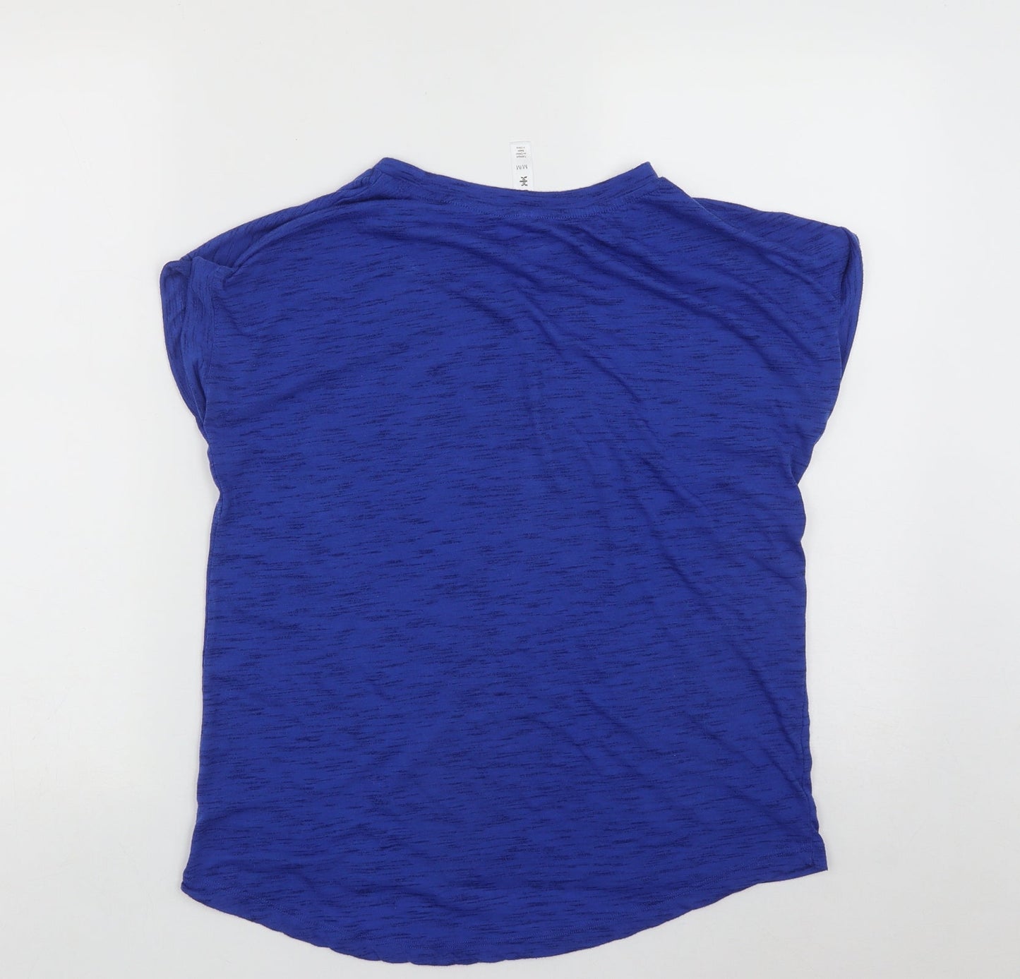 Kyodon Womens Blue  Polyester Basic T-Shirt Size M Round Neck