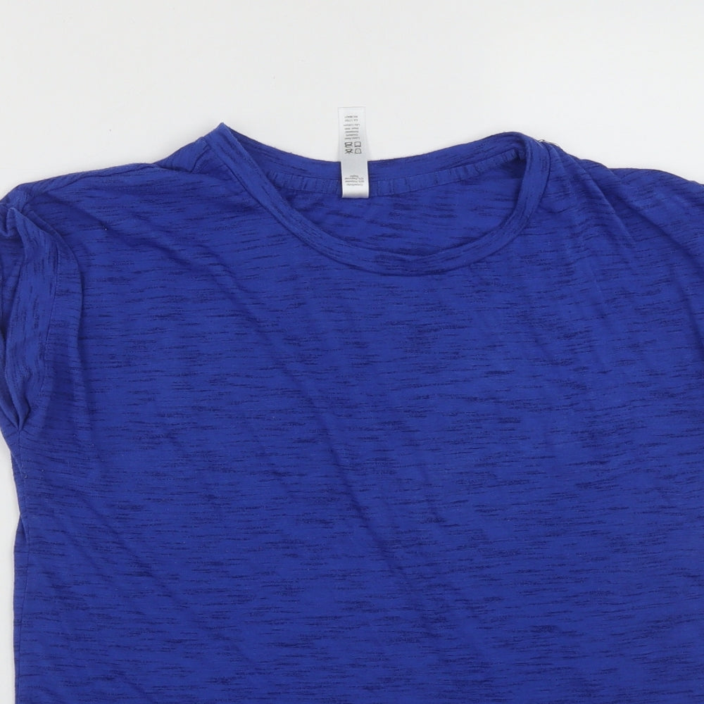 Kyodon Womens Blue  Polyester Basic T-Shirt Size M Round Neck