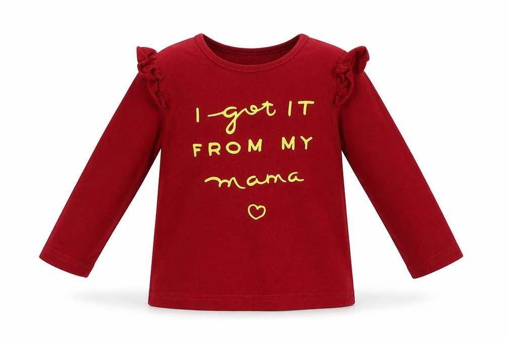 PatPat Girls Red  Cotton Pullover Jumper Size 18-24 Months