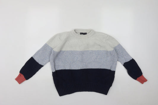 Marks and Spencer Womens Multicoloured Round Neck  Cotton Pullover Jumper Size S
