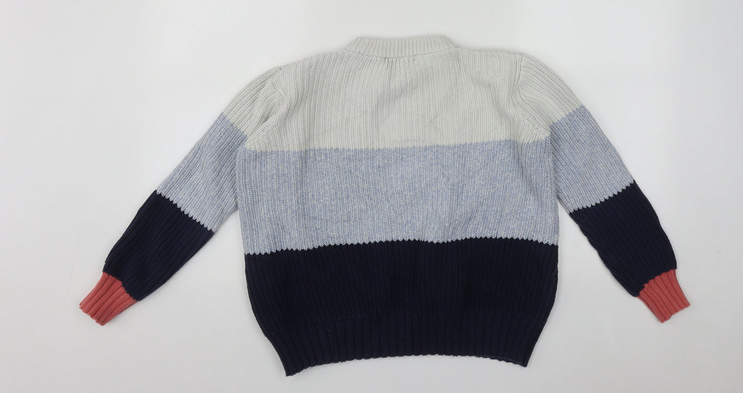 Marks and Spencer Womens Multicoloured Round Neck  Cotton Pullover Jumper Size S
