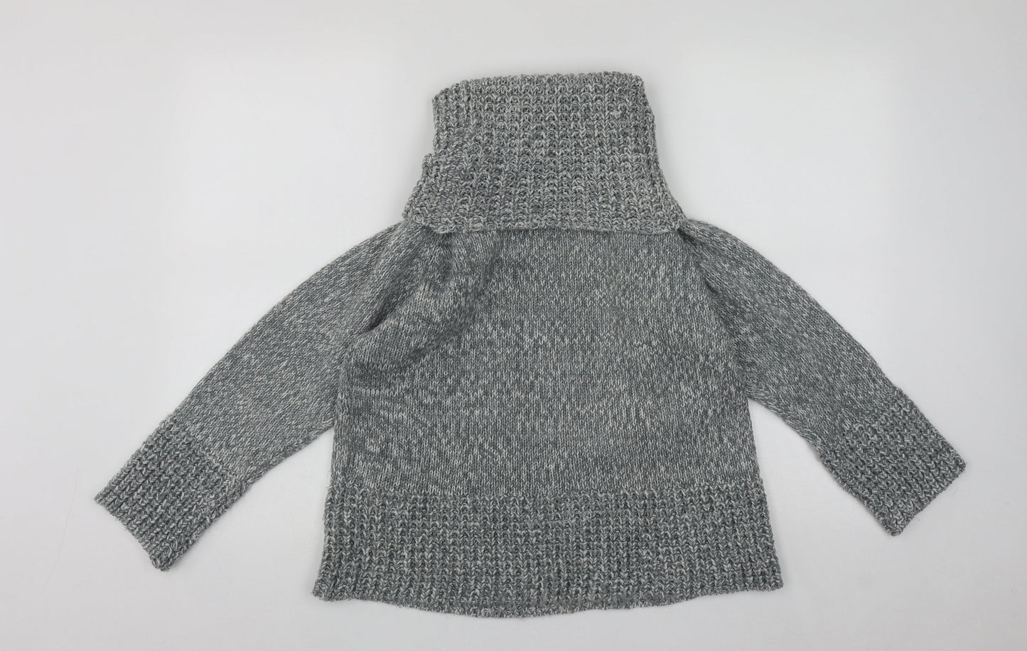 Imagine Womens Grey Roll Neck  Acrylic Pullover Jumper Size L