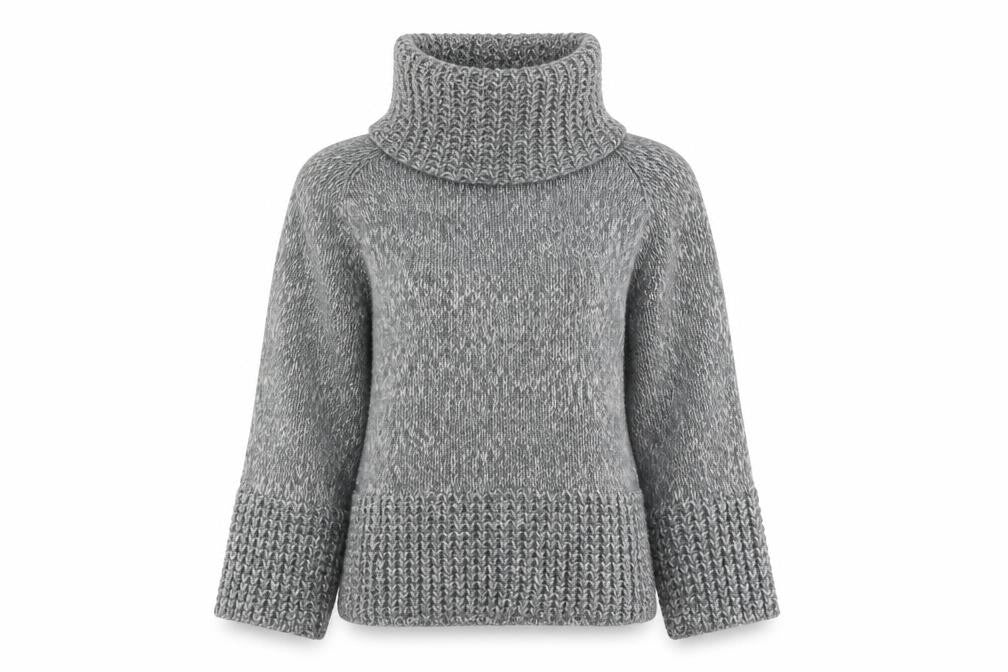 Imagine Womens Grey Roll Neck  Acrylic Pullover Jumper Size L