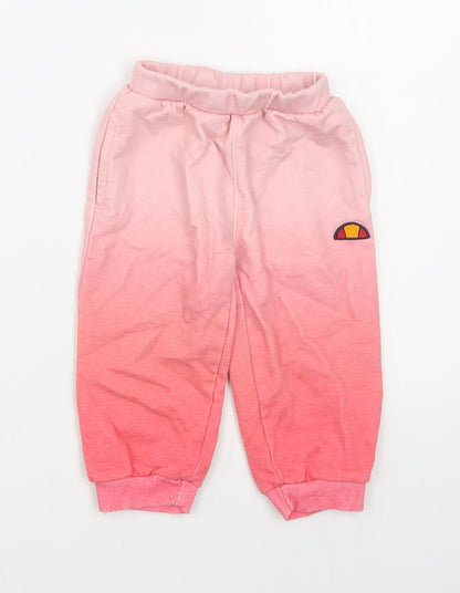 Ellesse Girls Pink  Polyester Jogger Trousers Size 12-18 Months