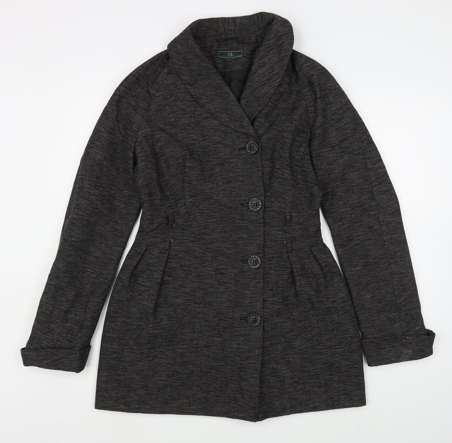 Evie Belle Womens Grey   Overcoat Coat Size 12  Button