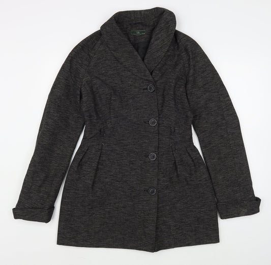 Evie Belle Womens Grey   Overcoat Coat Size 12  Button