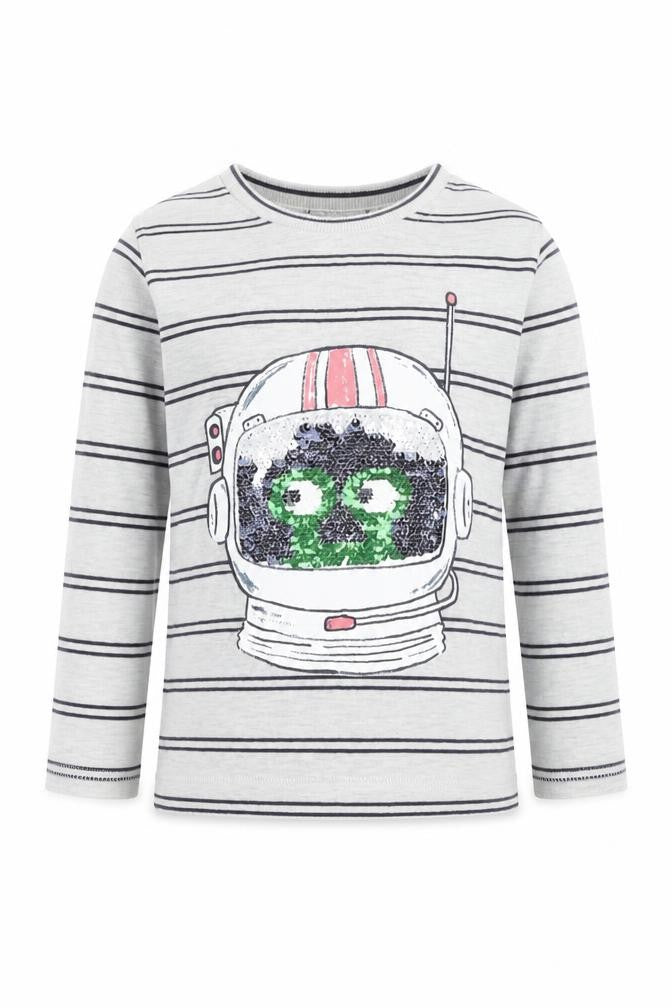 Marks & Spencer Boys Multicoloured  Cotton Basic Casual Size 2-3 Years Round Neck  - robot