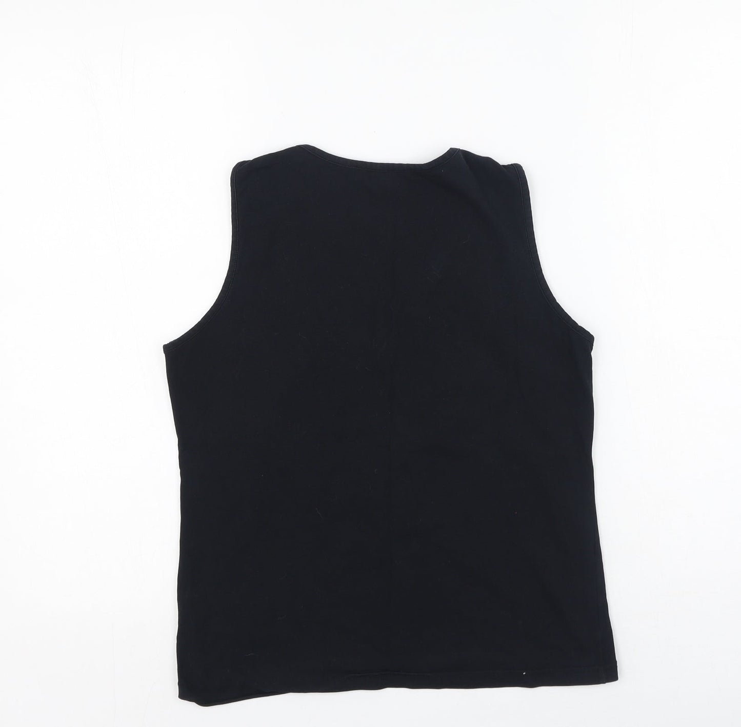 Marie Mero Womens Black  Cotton Camisole Tank Size 12 V-Neck