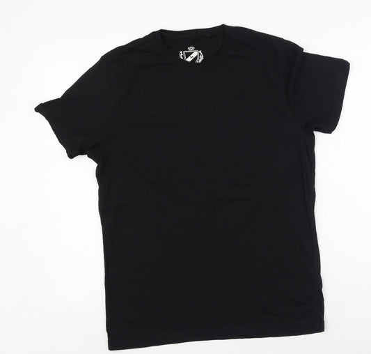 NEXT Womens Black  Cotton Basic T-Shirt Size M Round Neck