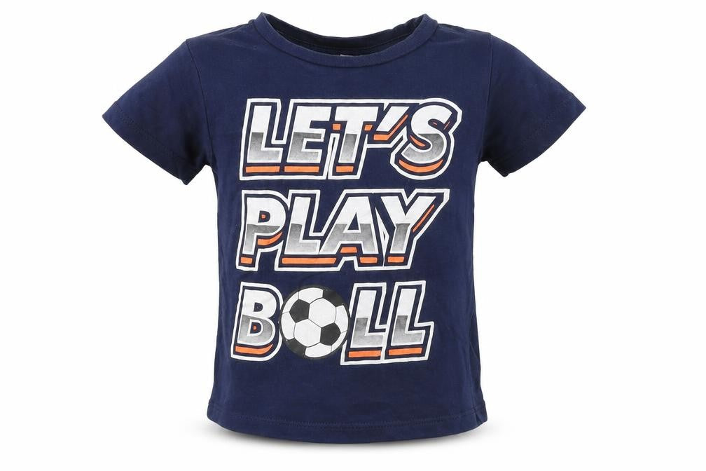 Pep & Co Boys Blue  Cotton Basic Casual Size 3-4 Years Round Neck  - lets play ball