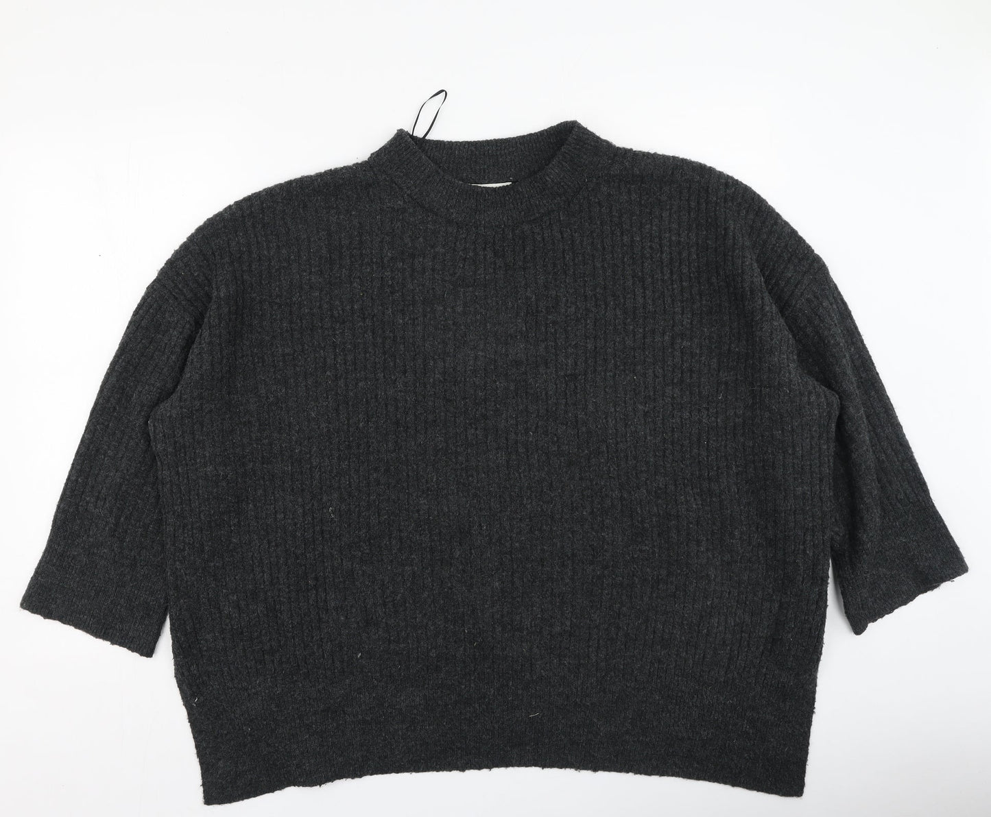 H&M Womens Grey Round Neck  Polyester Pullover Jumper Size L