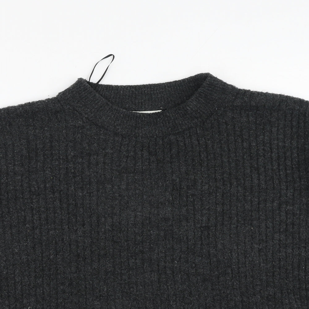 H&M Womens Grey Round Neck  Polyester Pullover Jumper Size L