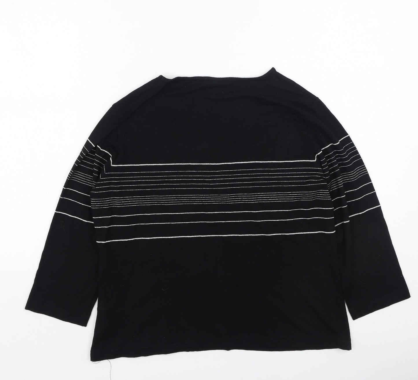 Bianca Womens Black  Viscose Basic T-Shirt Size 42 Round Neck