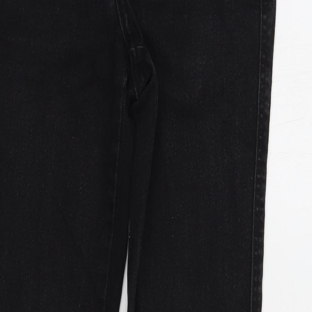 H&M Womens Black  Cotton Skinny Jeans Size 8 L32 in Regular Button