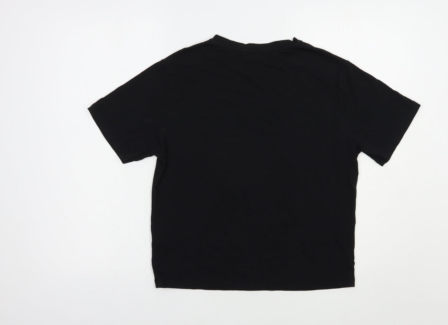 Lipsy Womens Black  Cotton Basic T-Shirt Size M Crew Neck - Dream Queen