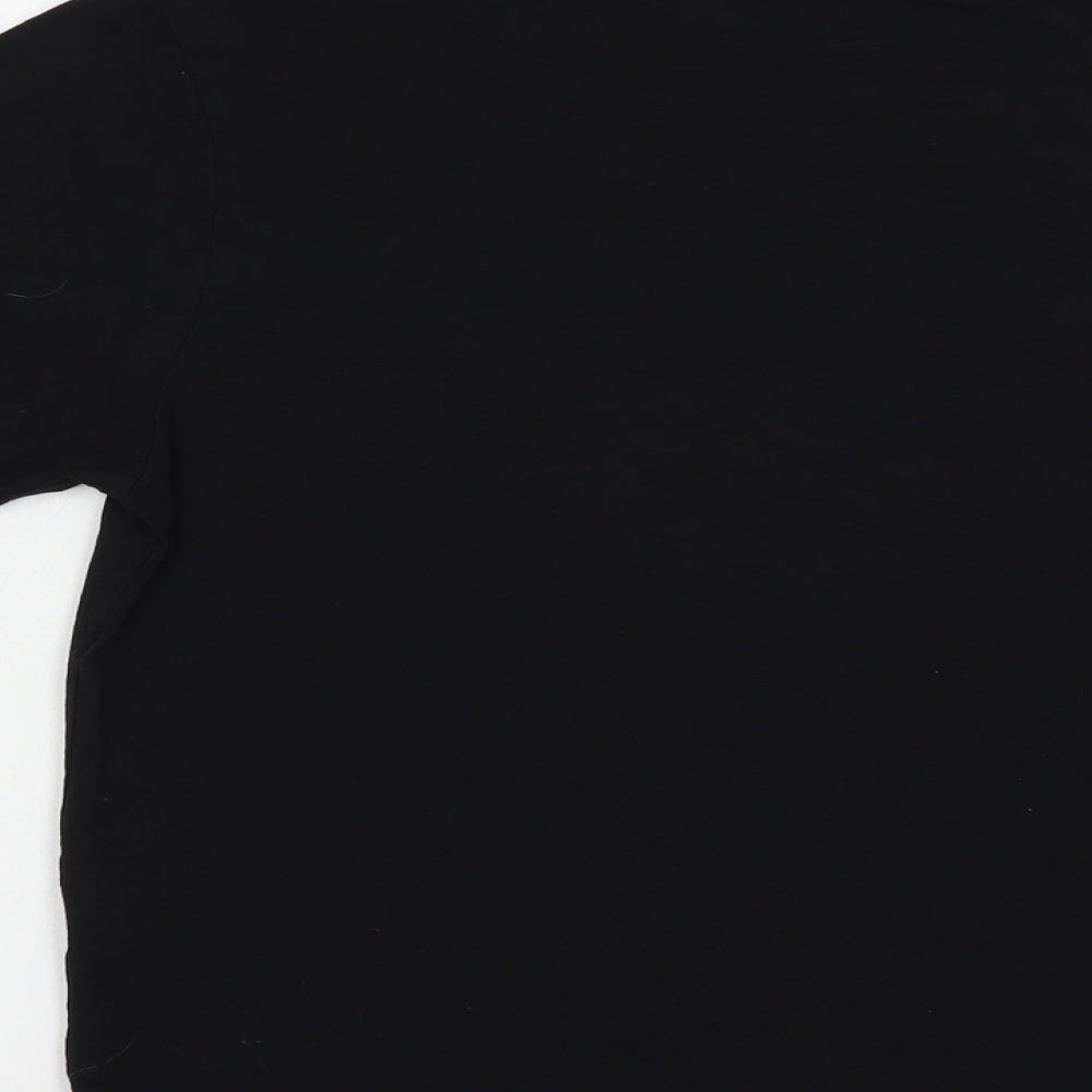 Lipsy Womens Black  Cotton Basic T-Shirt Size M Crew Neck - Dream Queen