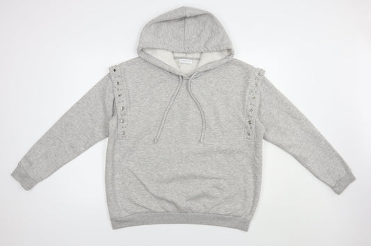 Papaya Womens Grey  Polyester Pullover Hoodie Size L  Pullover