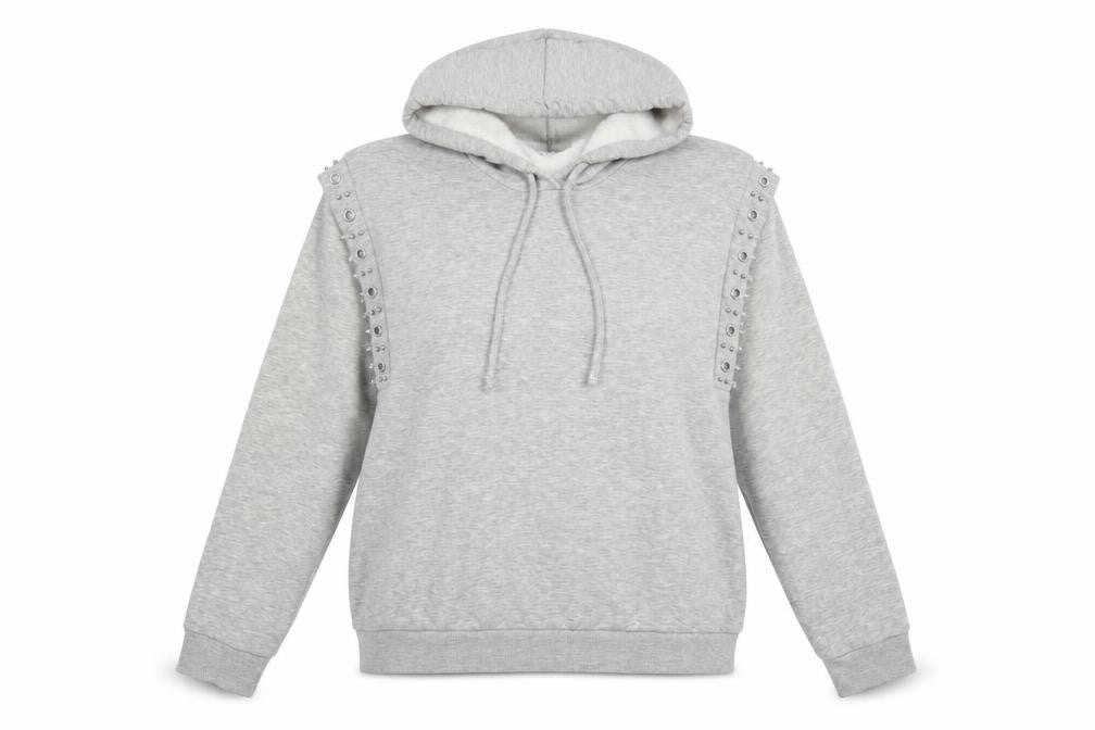 Papaya Womens Grey  Polyester Pullover Hoodie Size L  Pullover