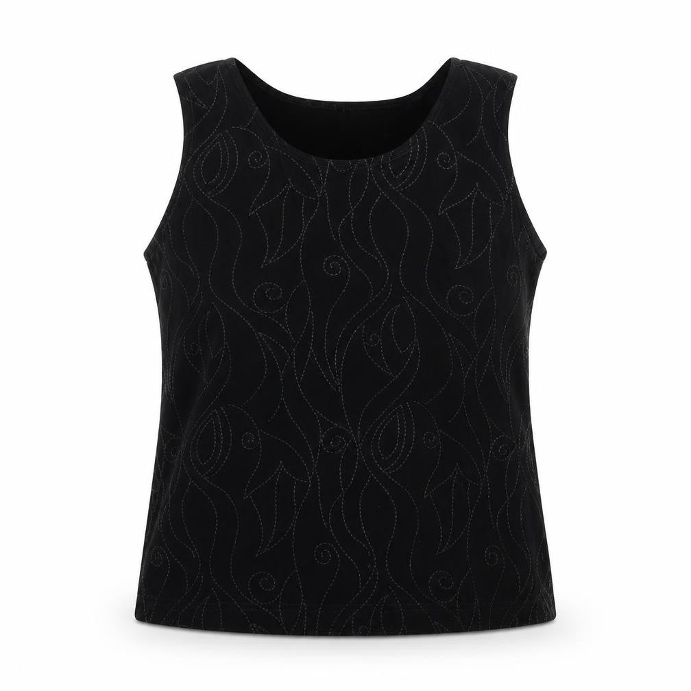 Saloos Womens Black  Acetate Basic Blouse Size L Scoop Neck