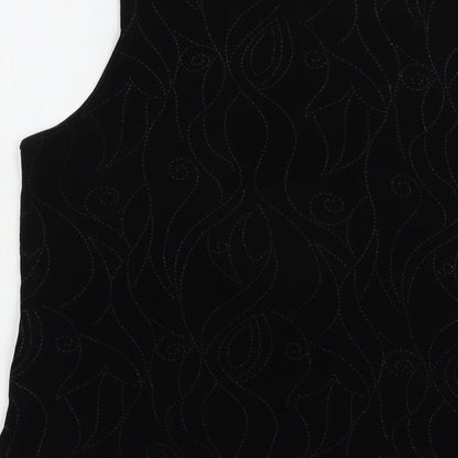 Saloos Womens Black  Acetate Basic Blouse Size L Scoop Neck