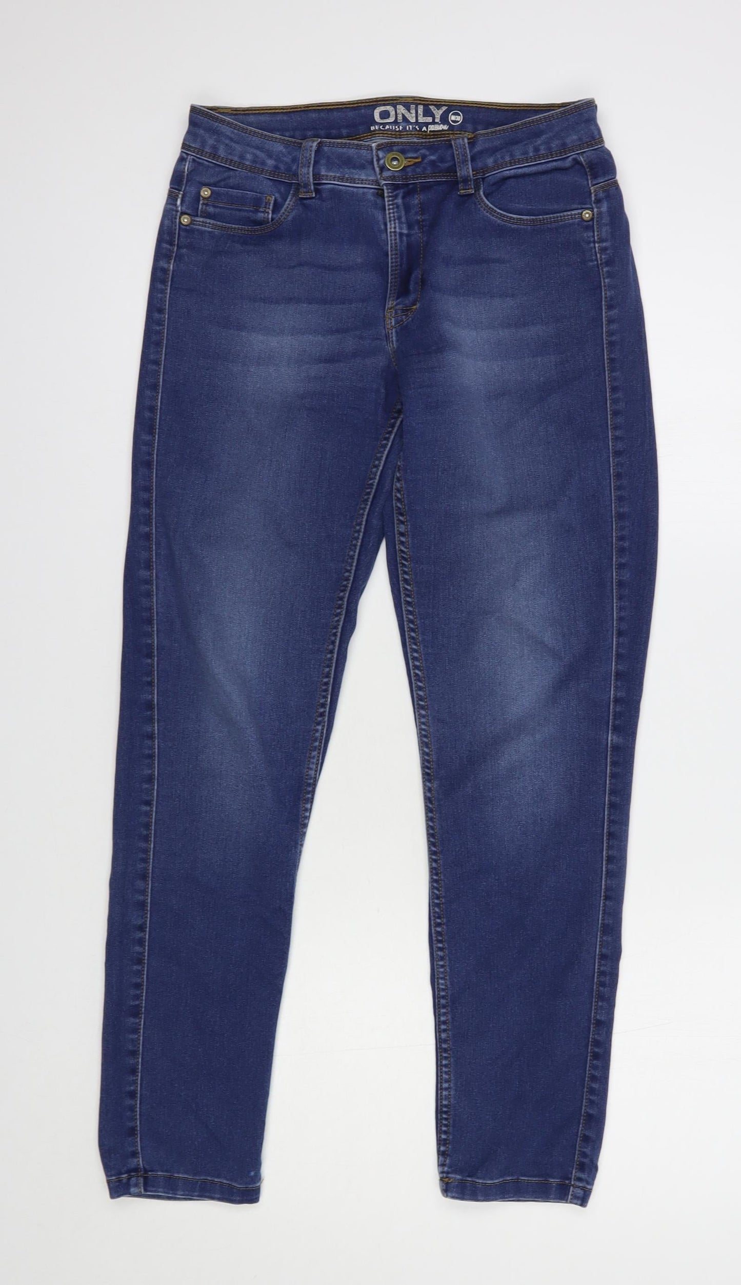 Only Womens Blue  Cotton Skinny Jeans Size 30 in L28 in Regular Button