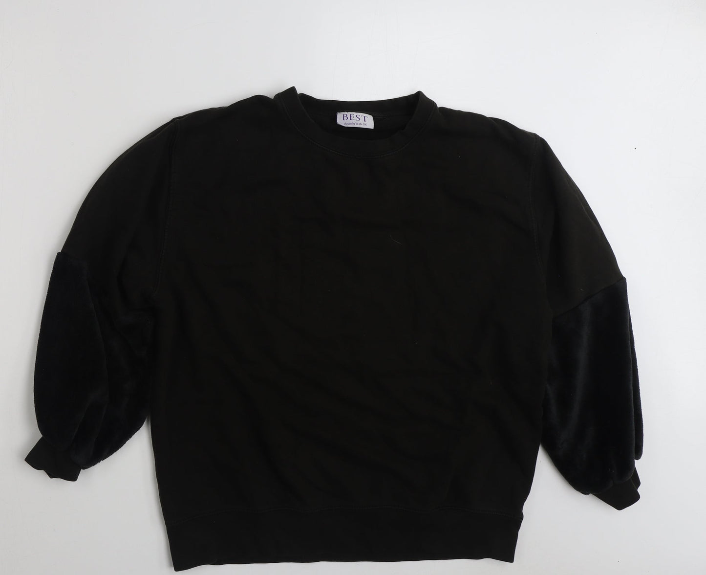 Best Womens Black  Cotton Pullover Sweatshirt Size L  Pullover - Size M-L