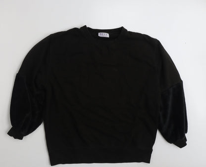 Preloved Best Womens Black  Cotton Pullover Sweatshirt Size L  Pullover - Size M-L - Front