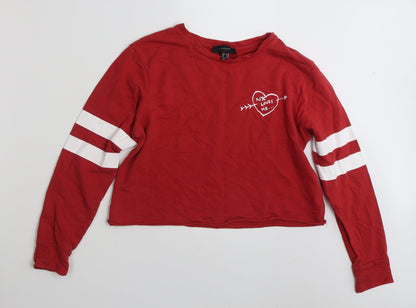 Preloved Atmosphere Womens Red Striped 100% Cotton Pullover Sweatshirt Size 12  Pullover - NYC Loves Me... - Front