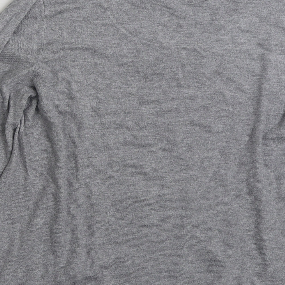 Marks and Spencer Womens Grey Crew Neck  Acrylic Pullover Jumper Size M   - Love Heart