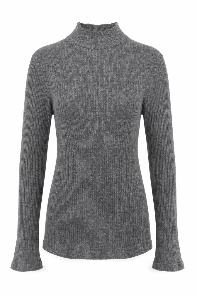 H&M Womens Grey High Neck  Cotton Pullover Jumper Size M