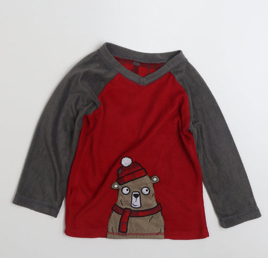 Dunnes Stores Boys Red  100% Polyester Pullover Sweatshirt Size 5-6 Years  Pullover - Christmas