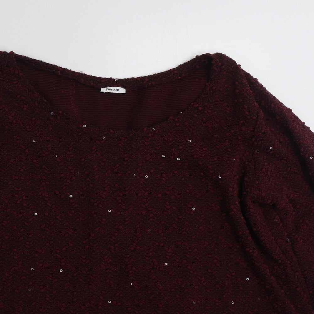 Pimkie Womens Purple  Polyester Pullover Sweatshirt Size L  Pullover