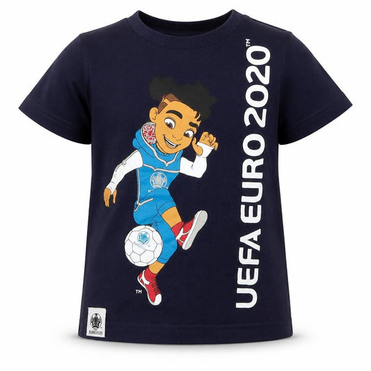 F&F Boys Blue  Cotton Basic T-Shirt Size 12-18 Months Crew Neck Pullover - Euro 2020