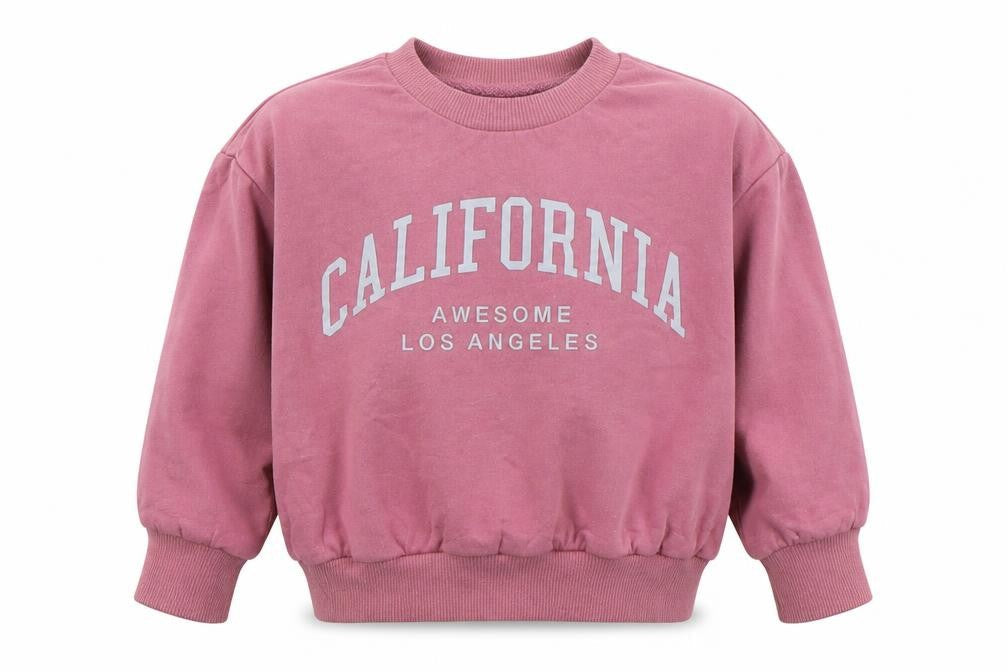 SheIn Girls Pink  Cotton Pullover Sweatshirt Size 2 Years  Pullover - California