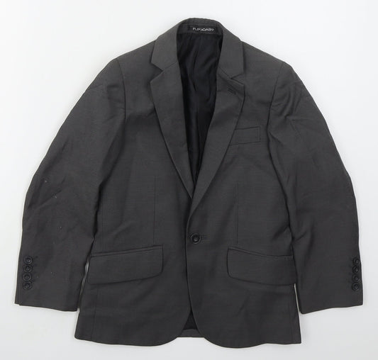 BHS Boys Grey   Jacket  Size 8 Years  Button