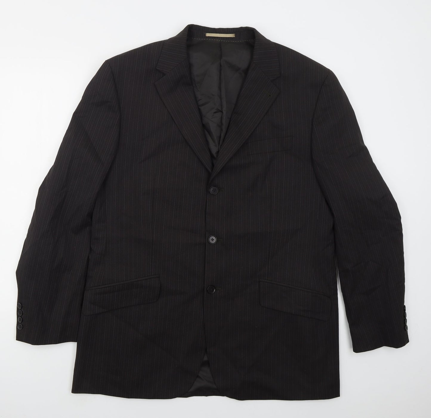 NEXT Mens Grey Striped Wool Jacket Suit Jacket Size 44