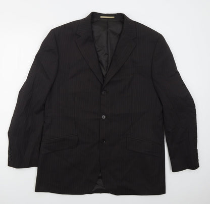 Next Mens Grey Striped Wool Jacket Suit Jacket Size 44