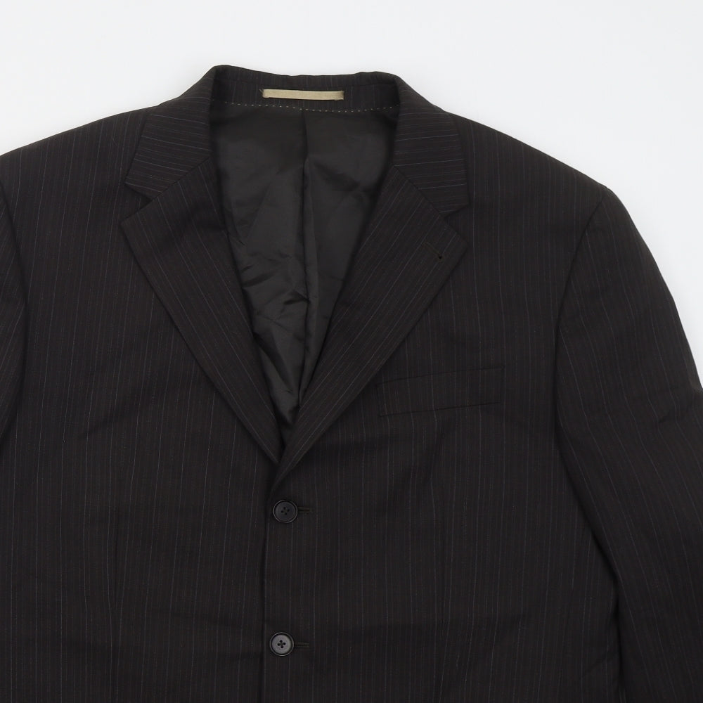 NEXT Mens Grey Striped Wool Jacket Suit Jacket Size 44