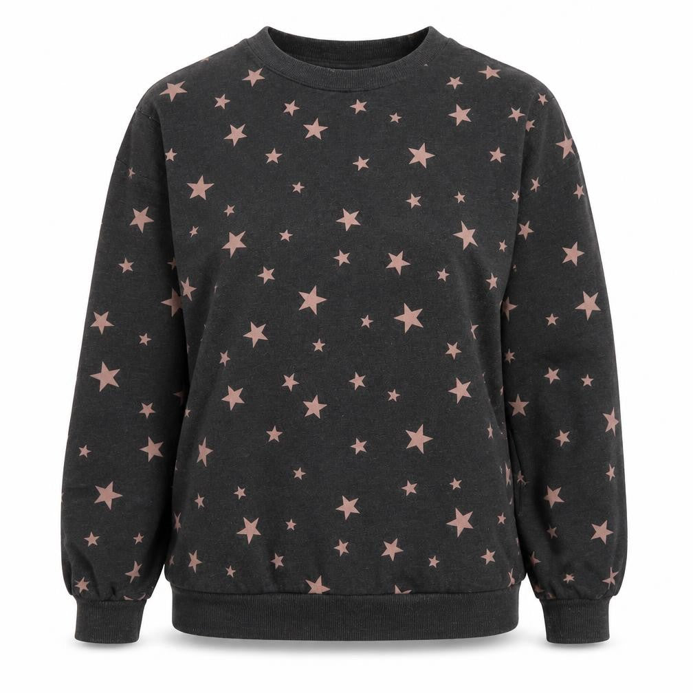 H&M Womens Green  Cotton Pullover Sweatshirt Size S  Pullover - Stars