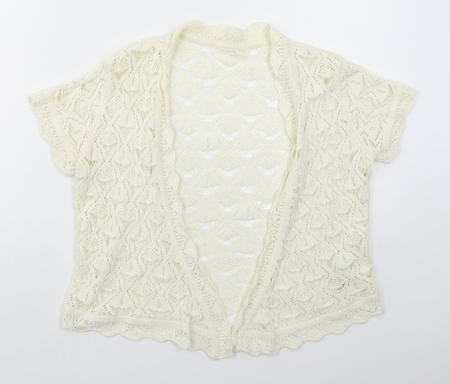 Per Una Womens Ivory V-Neck  Acrylic Cardigan Jumper Size 12