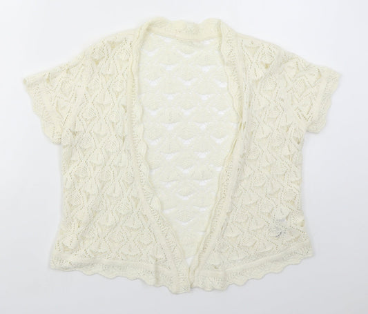 Per Una Womens Ivory V-Neck  Acrylic Cardigan Jumper Size 12
